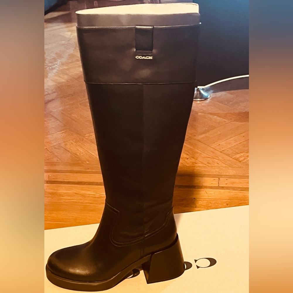 Coach Black Knee-High Women's Boots - Picture 7 of 9